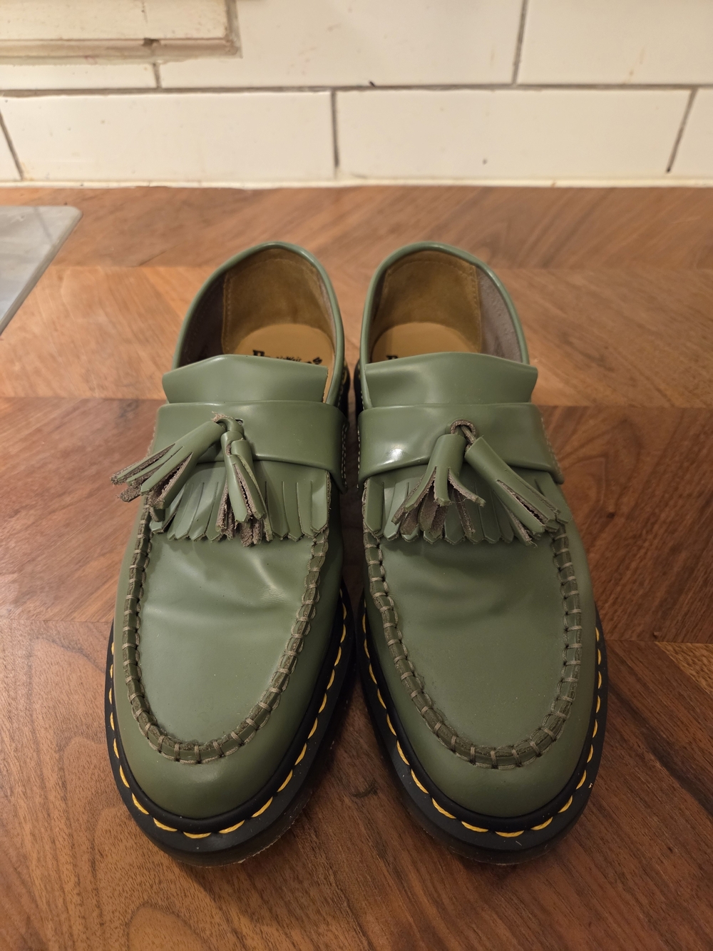 Dr. Martens Olive Green Adrian Tassel Loafers